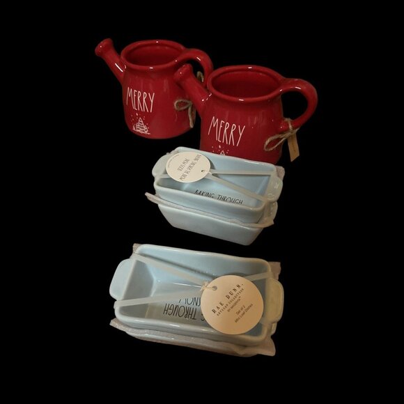 Rae Dunn Ceramic Merry Christmas Wall Clock Watering Can Tea Light Canister  New - Picture 6 of 10